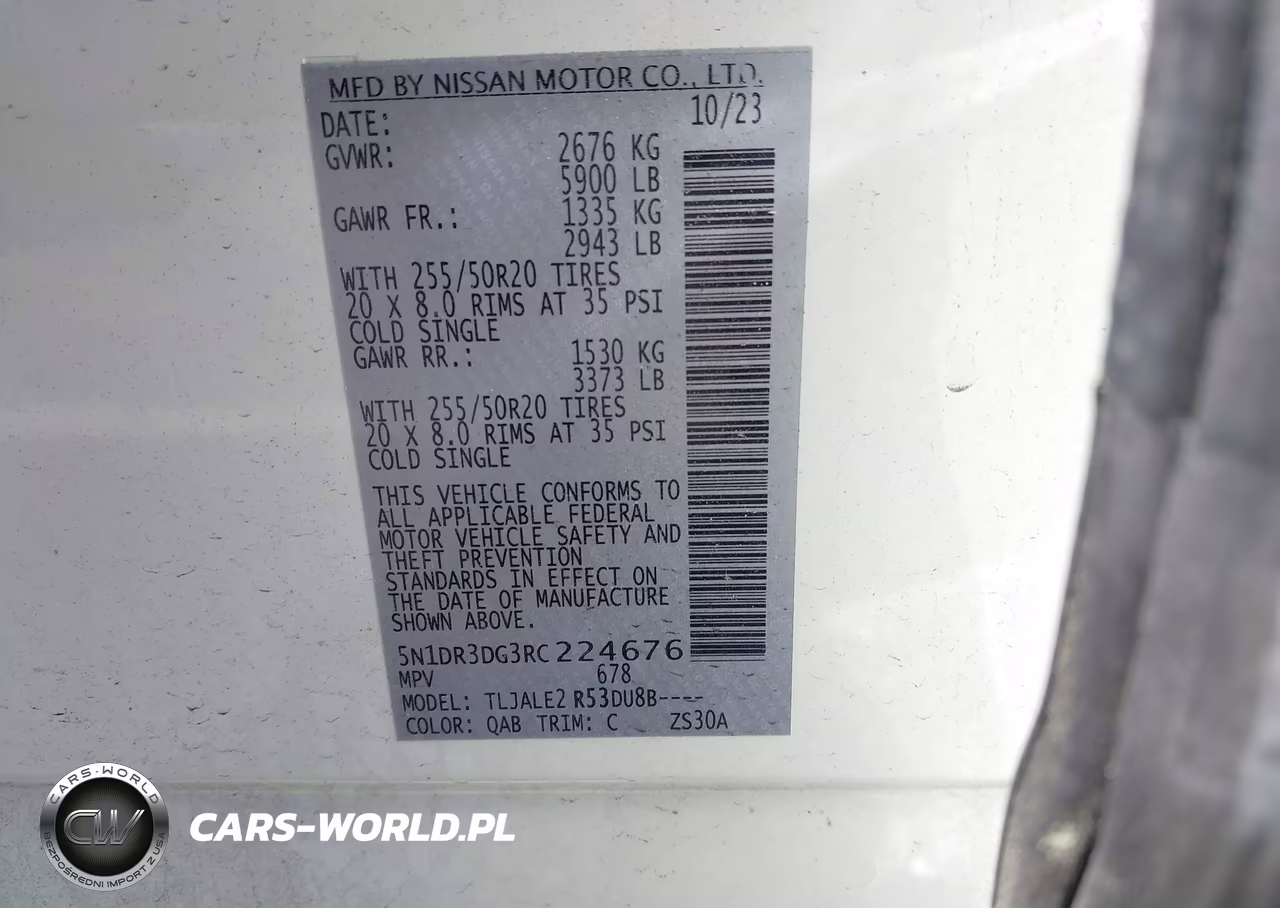 2024 Nissan Pathfinder Platinum Fwd VIN:5N1DR3DG3RC224676 - 9
