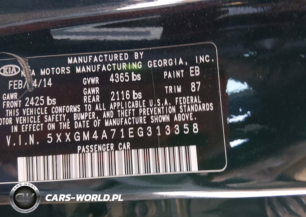 2014 Kia Optima Lx VIN:5XXGM4A71EG313358 - 9