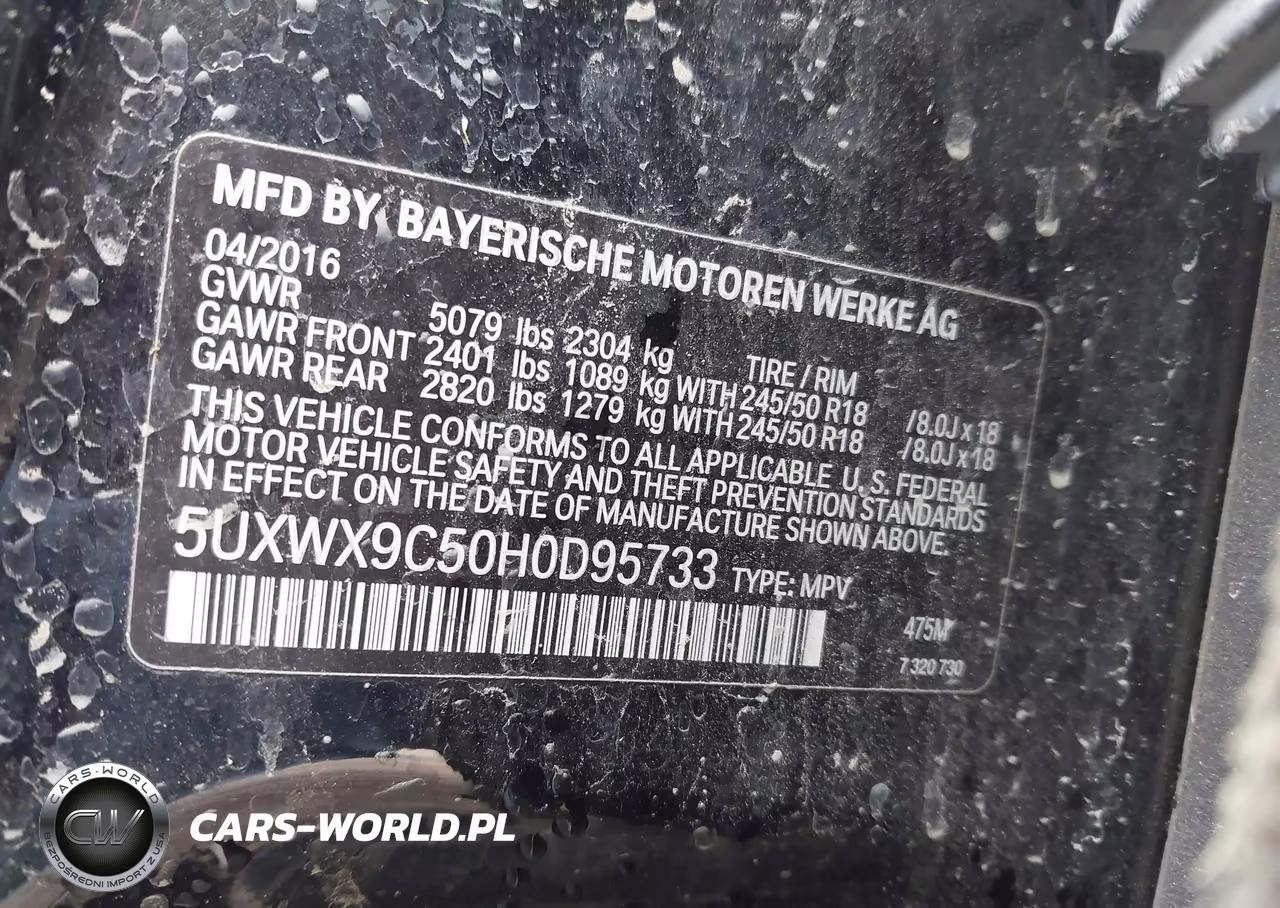 2017 BMW X3 xDrive28I VIN:5UXWX9C50H0D95733 - 9
