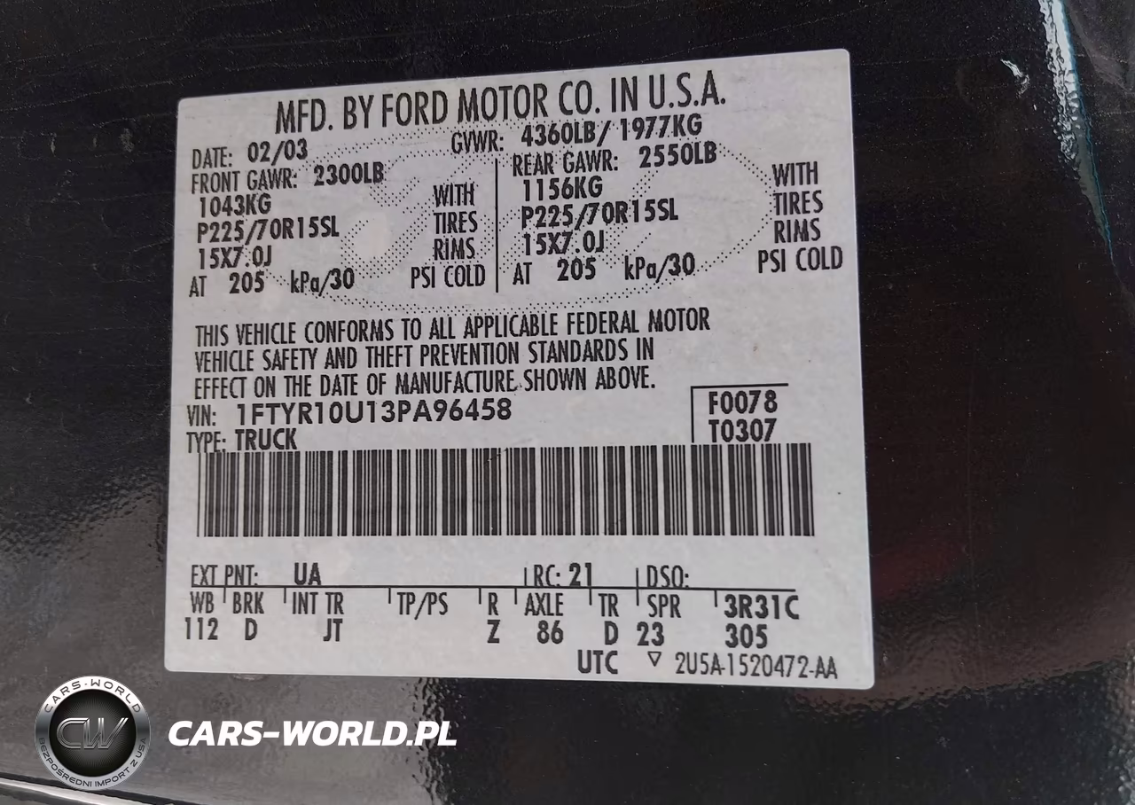 2003 Ford Ranger Edge-Xl-Xlt VIN:1FTYR10U13PA96458 - 9