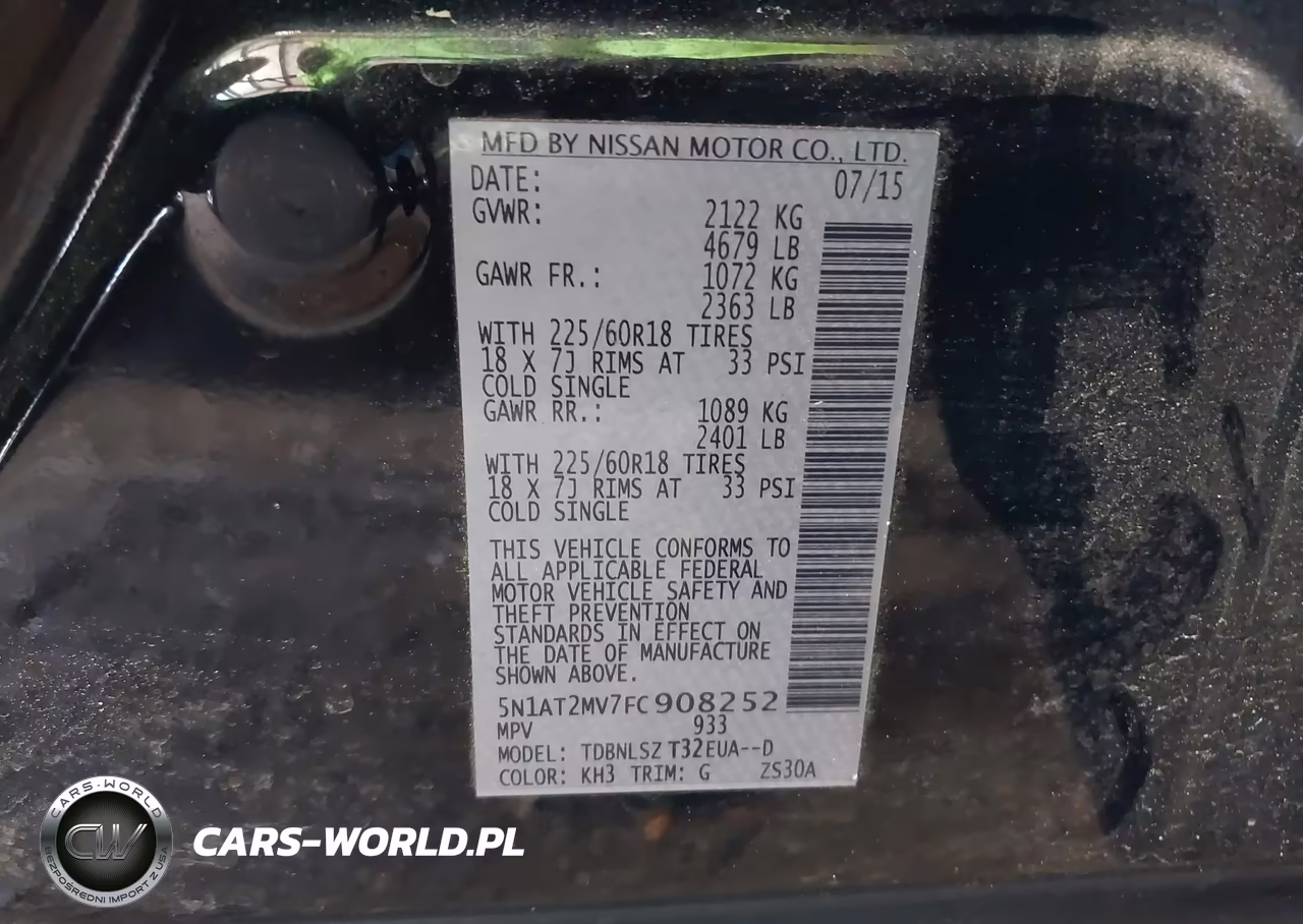 2015 Nissan Rogue Sl VIN:5N1AT2MV7FC908252 - 9