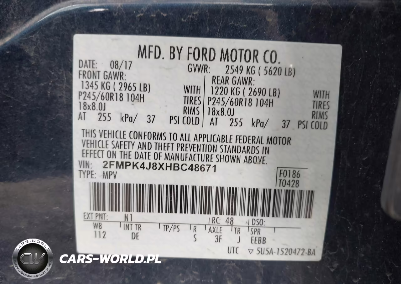 2017 Ford Edge Sel VIN:2FMPK4J8XHBC48671 - 9