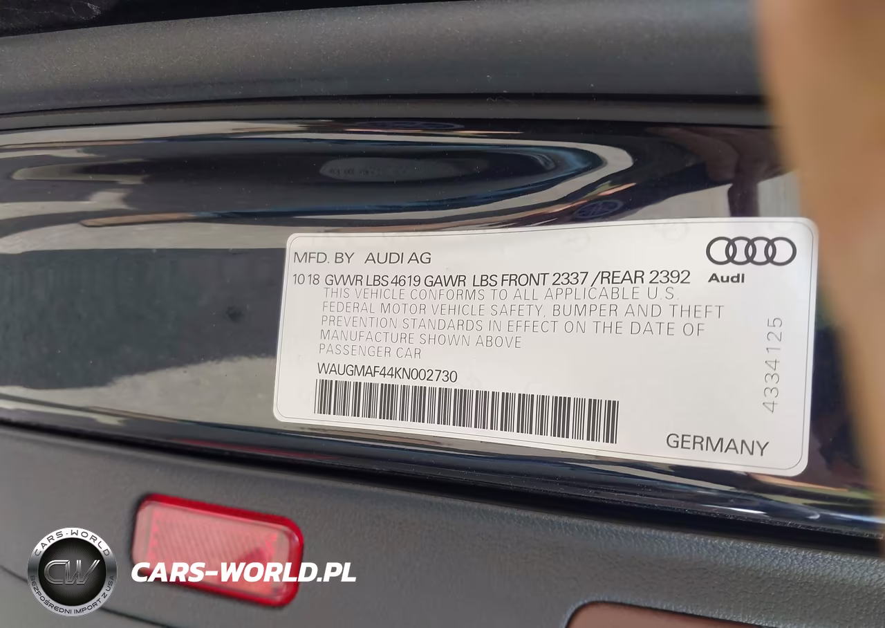2019 Audi A4 40 Premium VIN:WAUGMAF44KN002730 - 9