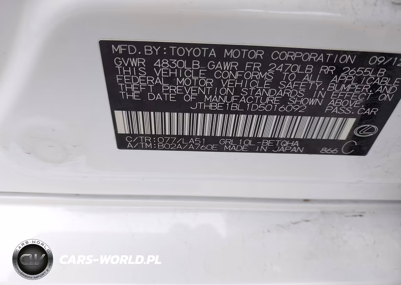2013 Lexus Gs 350 VIN:JTHBE1BL1D5016092 - 9