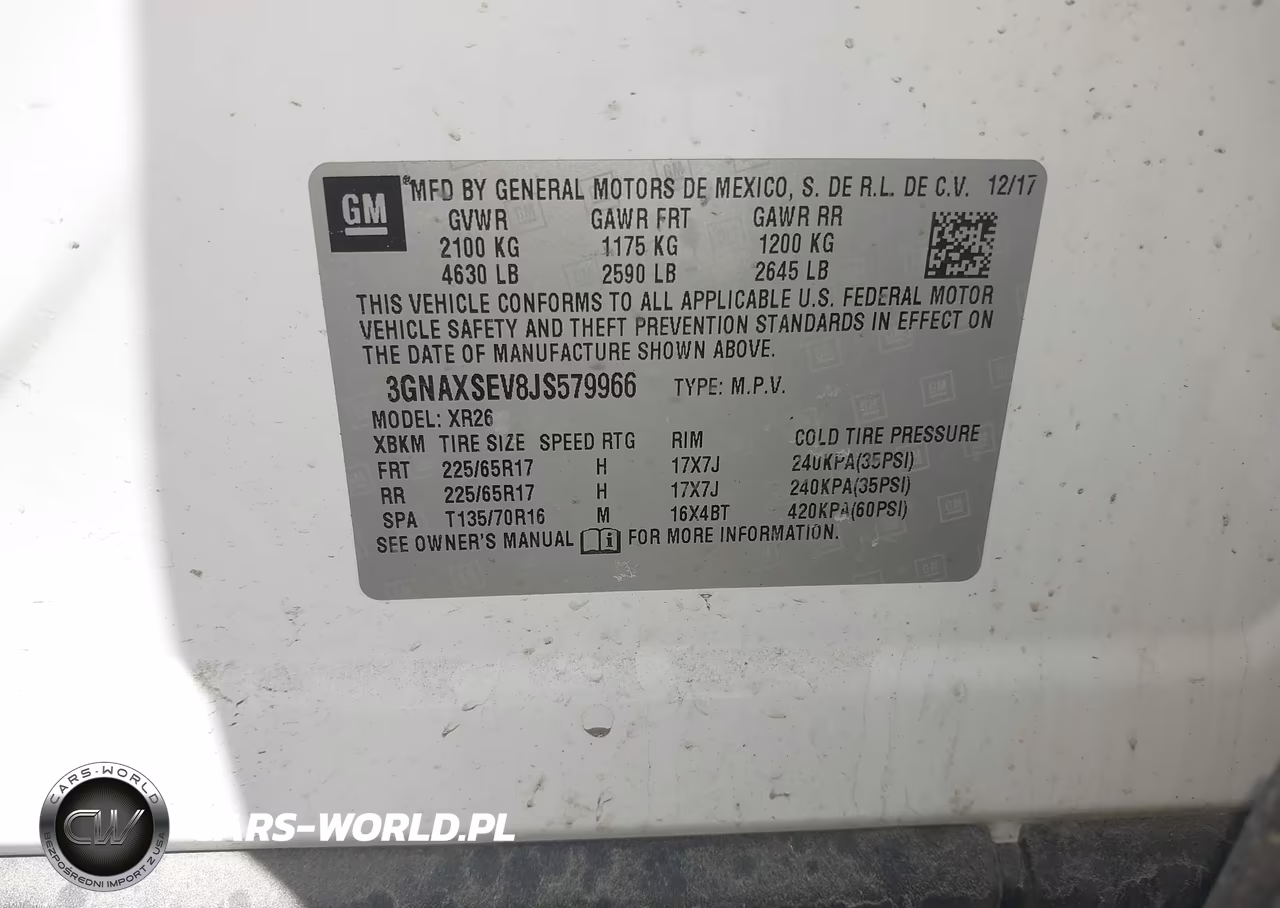 2018 Chevrolet Equinox Lt VIN:3GNAXSEV8JS579966 - 9