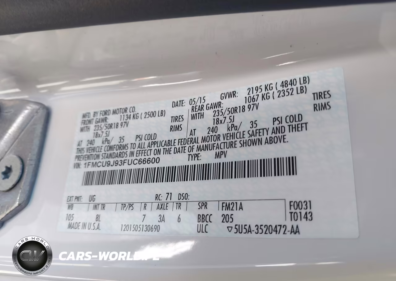 2015 Ford Escape Titanium VIN:1FMCU9J93FUC66600 - 9