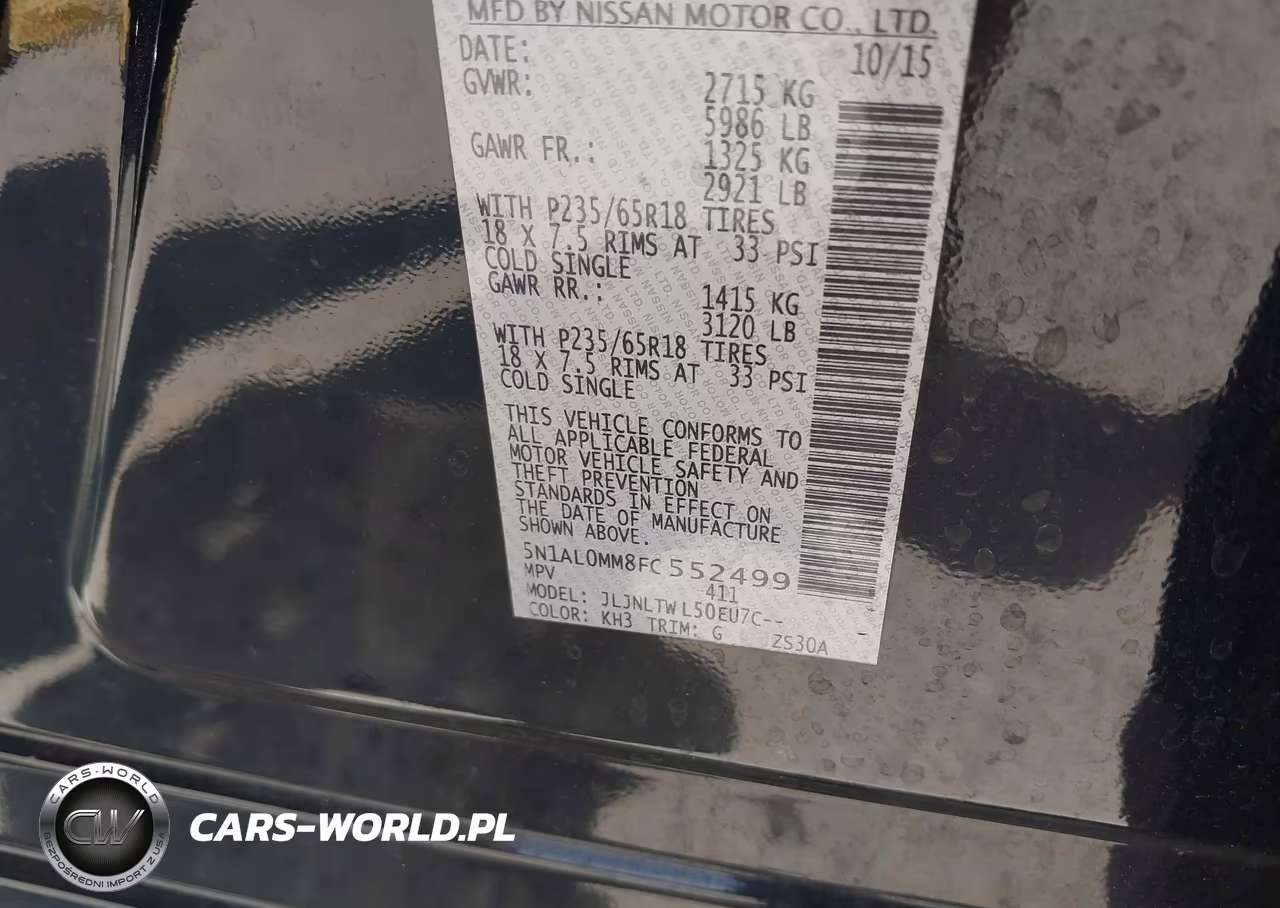 2015 Infiniti Qx60 VIN:5N1AL0MM8FC552499 - 9