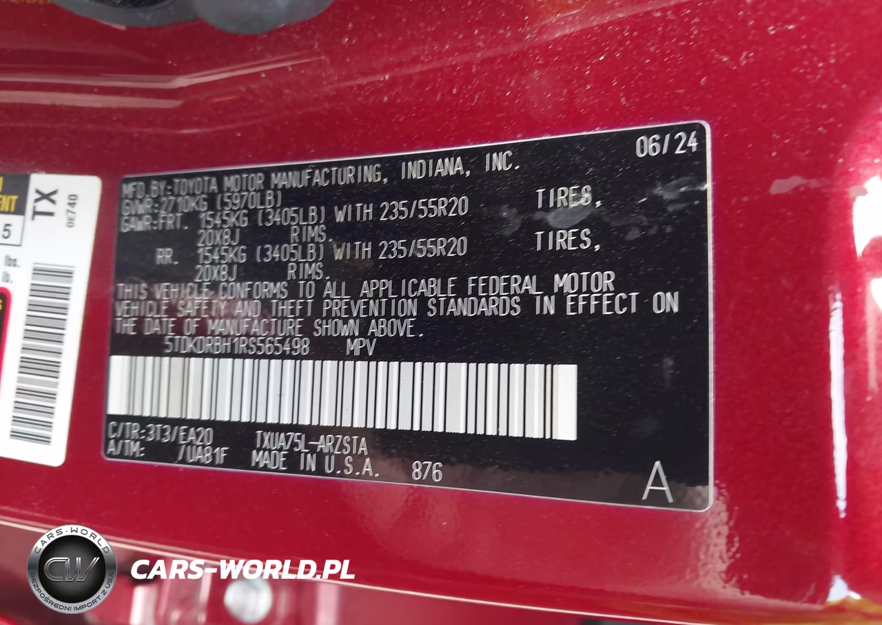 2024 Toyota Highlander Xse VIN:5TDKDRBH1RS565498 - 9