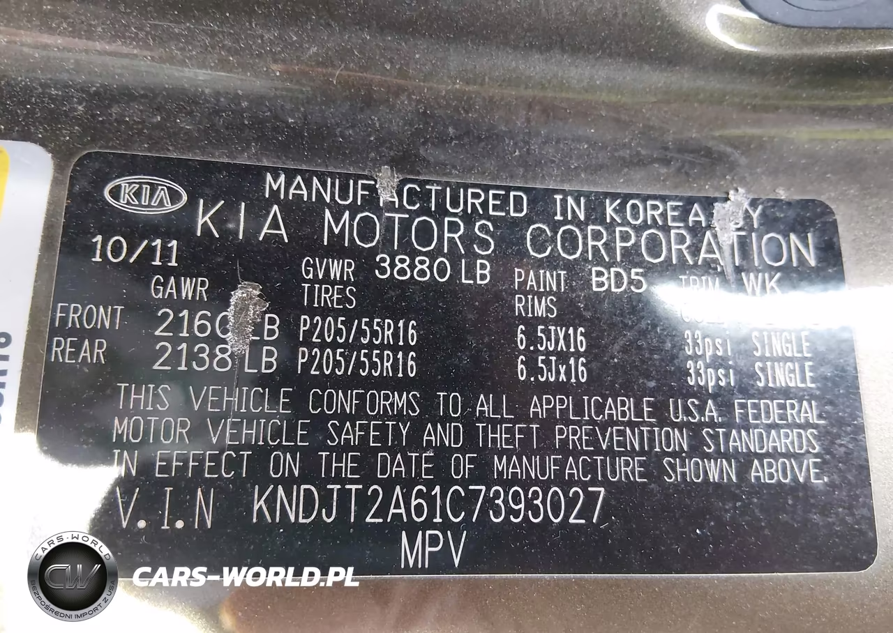 2012 Kia Soul + VIN:KNDJT2A61C7393027 - 9