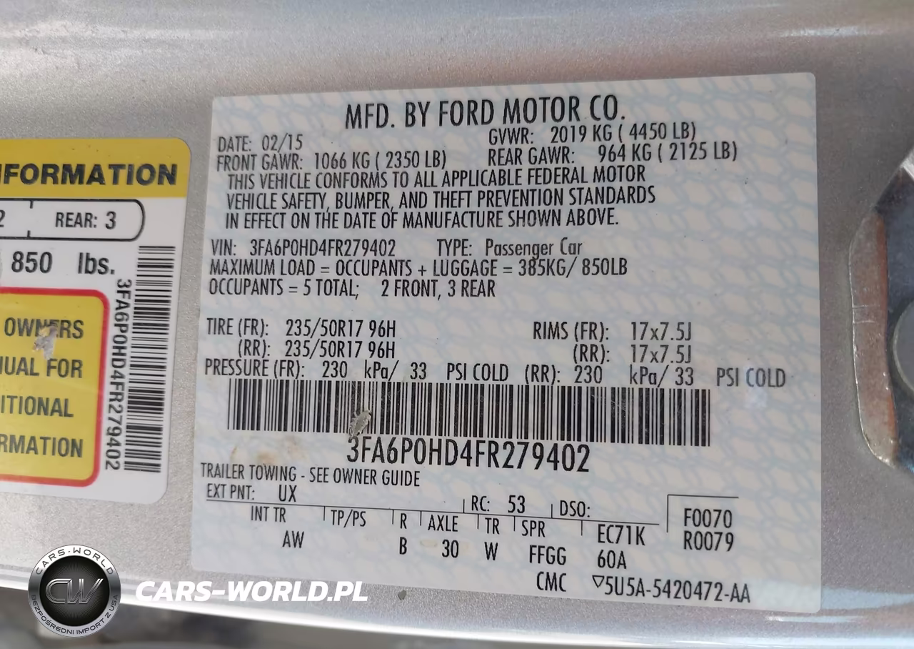 2015 Ford Fusion Se VIN:3FA6P0HD4FR279402 - 9