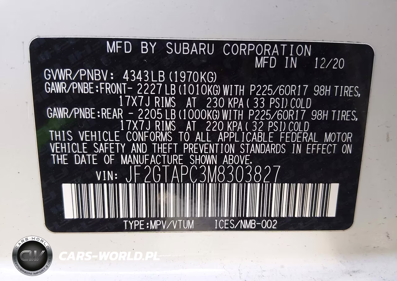 2021 Subaru Crosstrek Premium VIN:JF2GTAPC3M8303827 - 9