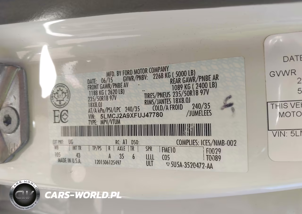 2015 Lincoln Mkc VIN:5LMCJ2A9XFUJ47780 - 9