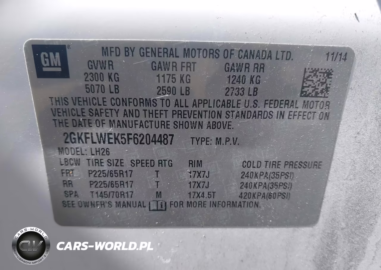 2015 GMC Terrain Sle-2 VIN:2GKFLWEK5F6204487 - 9