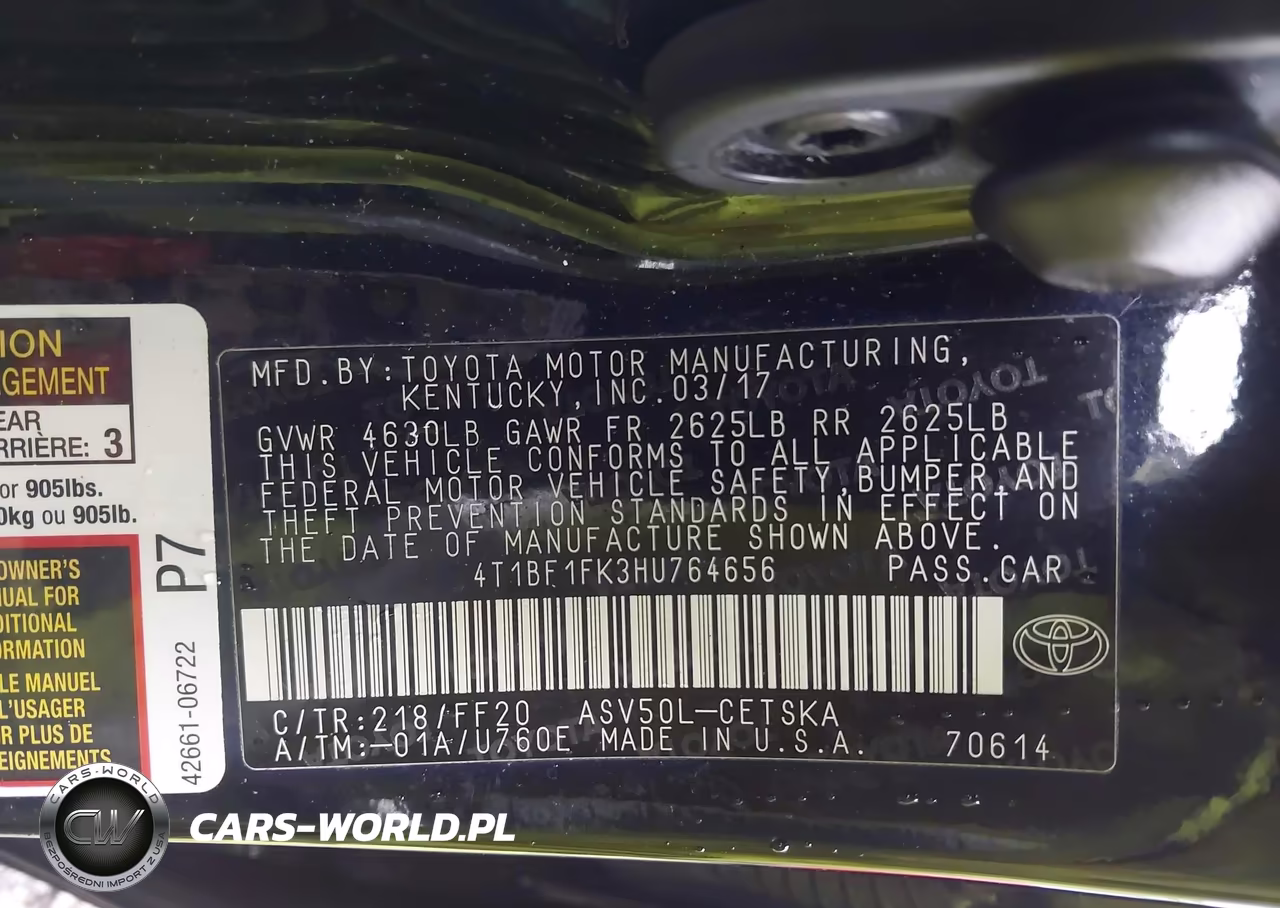 2017 Toyota Camry Se VIN:4T1BF1FK3HU764656 - 9