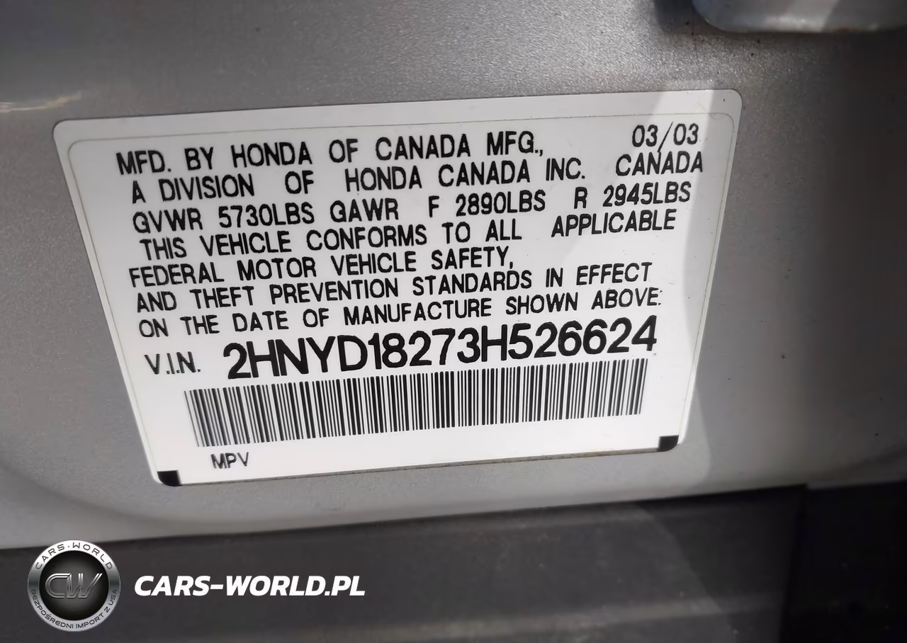 2003 Acura Mdx VIN:2HNYD18273H526624 - 9