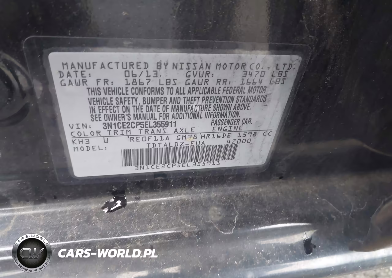 2014 Nissan Versa Note Sv VIN:3N1CE2CP5EL355911 - 9