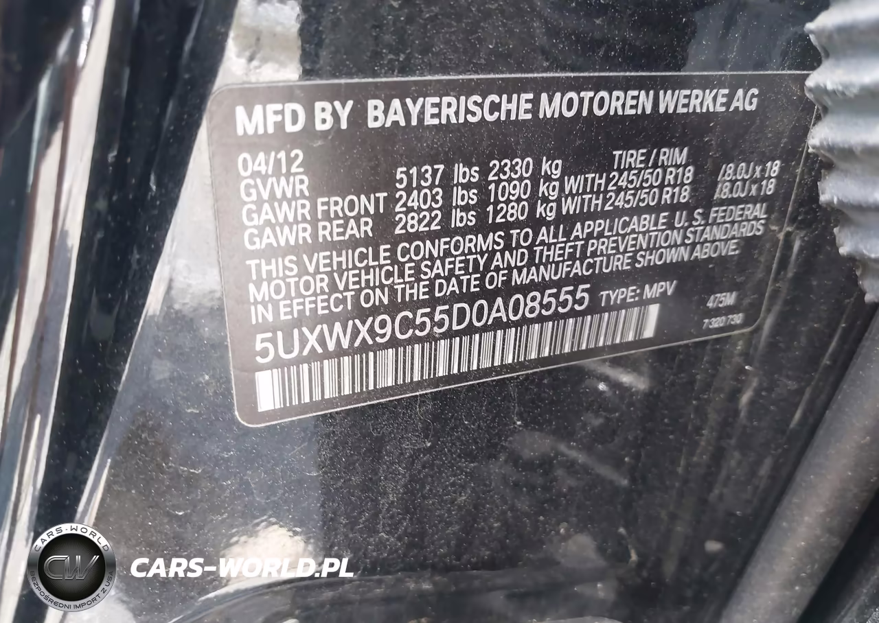 2013 BMW X3 xDrive28I VIN:5UXWX9C55D0A08555 - 9