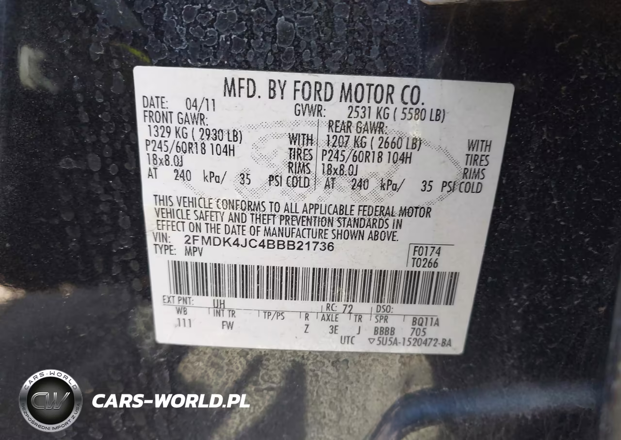 2011 Ford Edge Sel VIN:2FMDK4JC4BBB21736 - 9