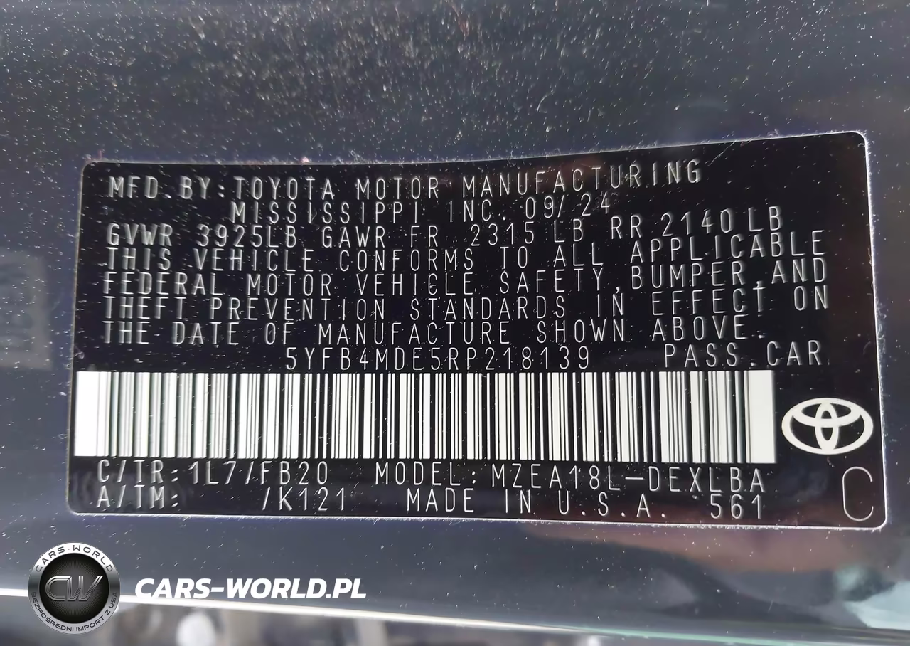 2024 Toyota Corolla Le VIN:5YFB4MDE5RP218139 - 9