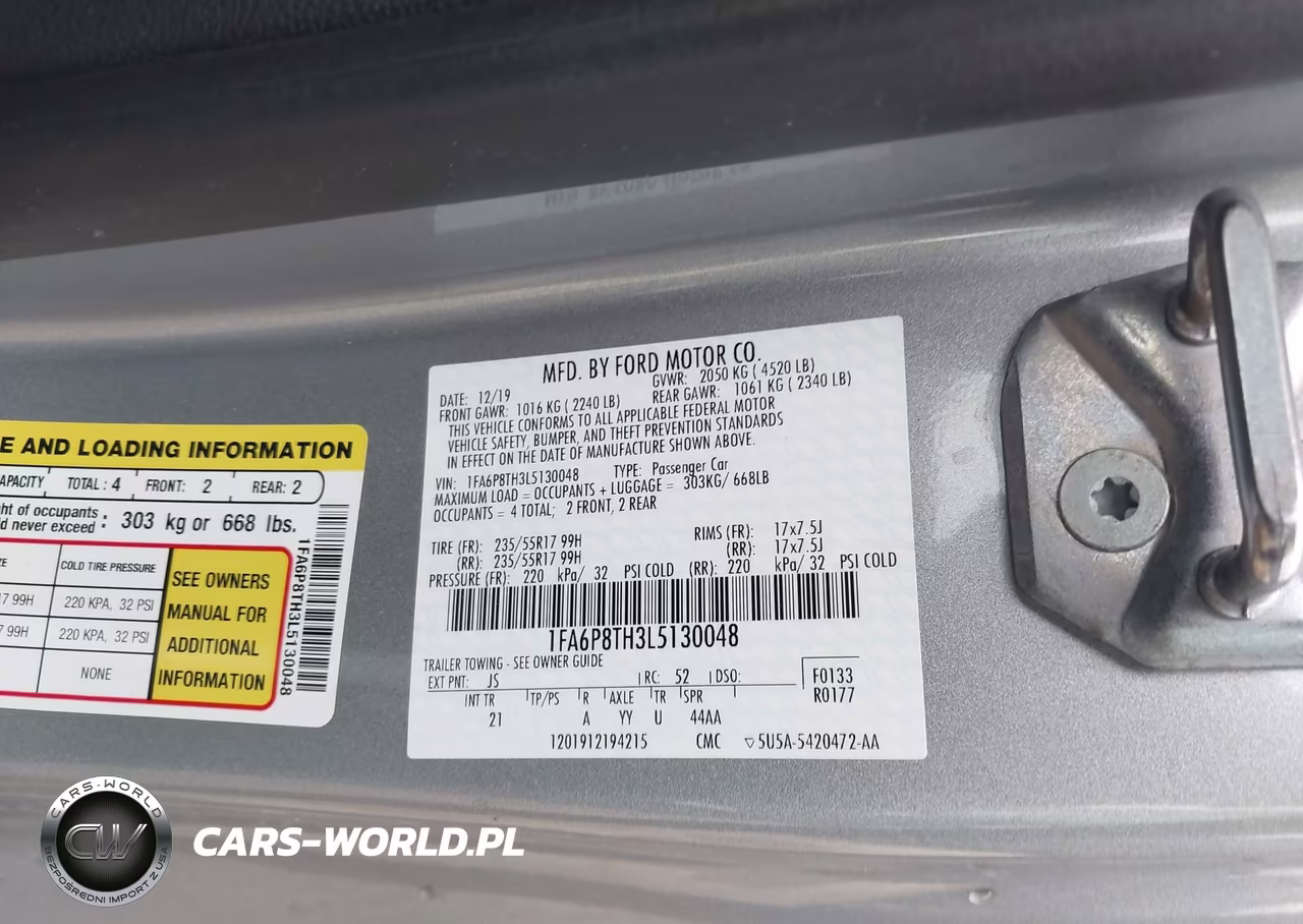 2020 Ford Mustang Ecoboost Fastback VIN:1FA6P8TH3L5130048 - 9
