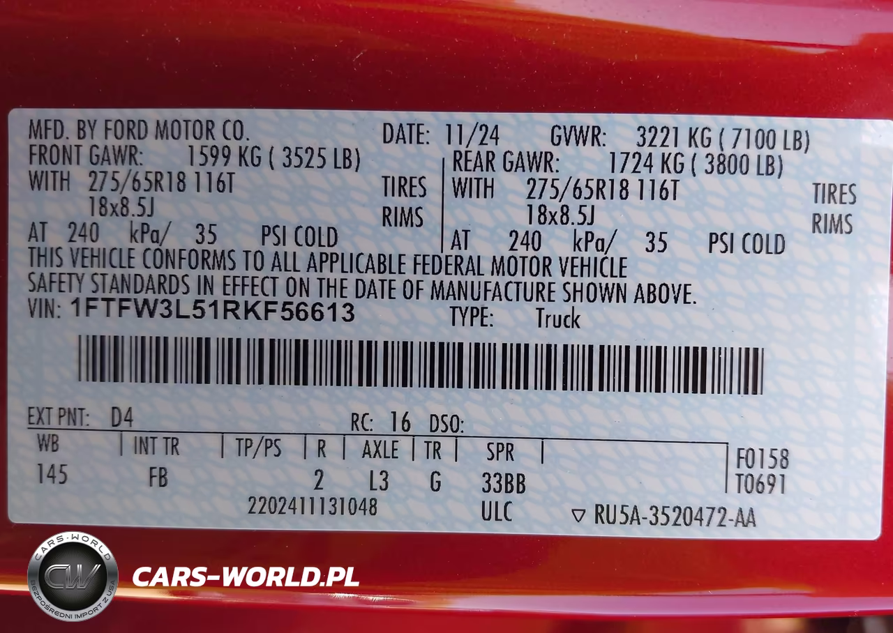 2024 Ford F-150 Xlt VIN:1FTFW3L51RKF56613 - 9