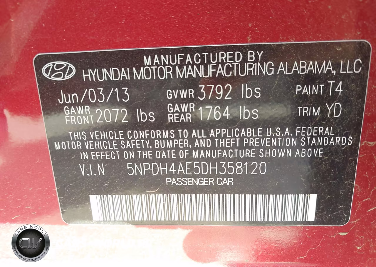 2013 HYUNDAI ELANTRA GLS VIN:5NPDH4AE5DH358120 - 9