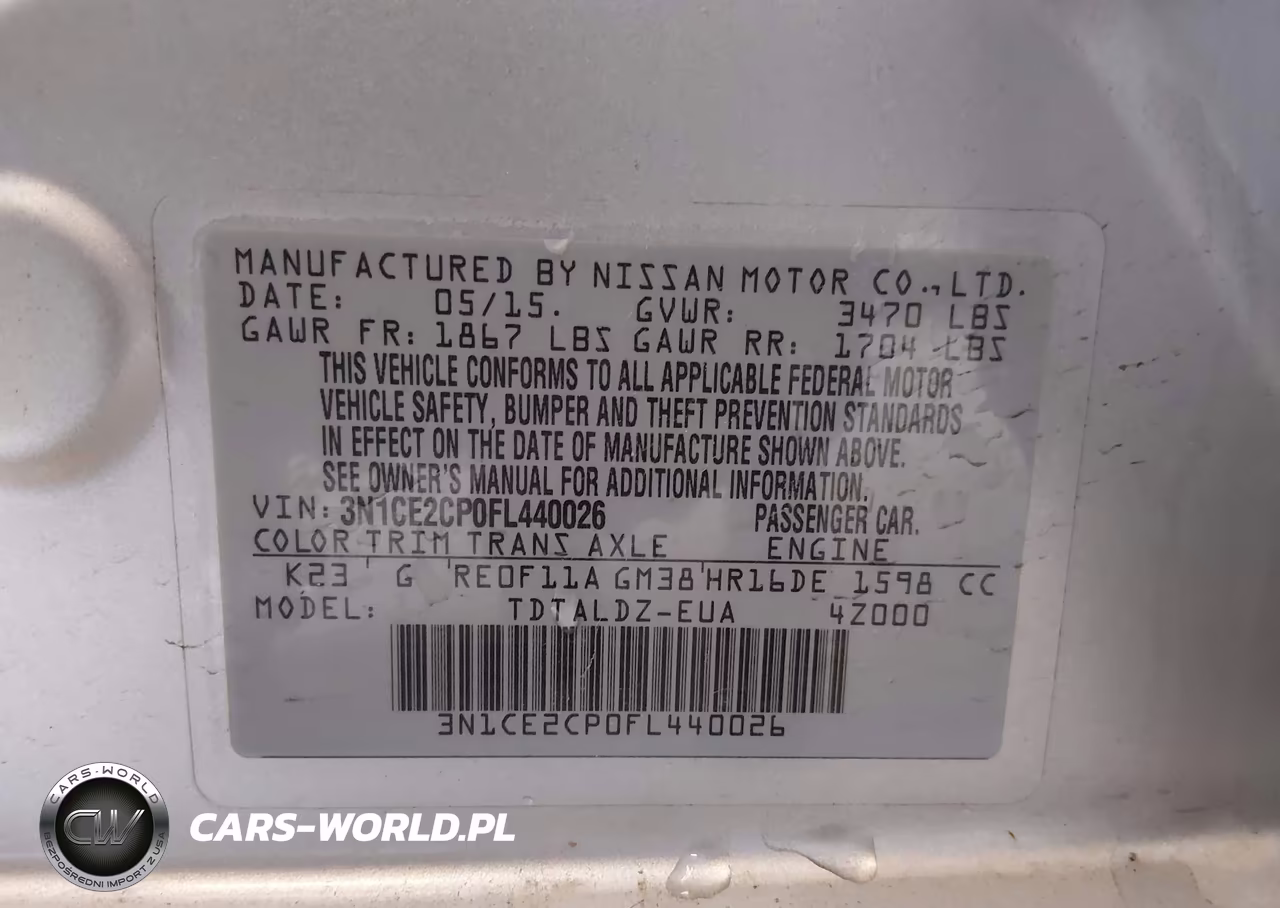 2015 Nissan Versa Note S (Sr)-S Plus-Sl-Sr-Sv VIN:3N1CE2CP0FL440026 - 9