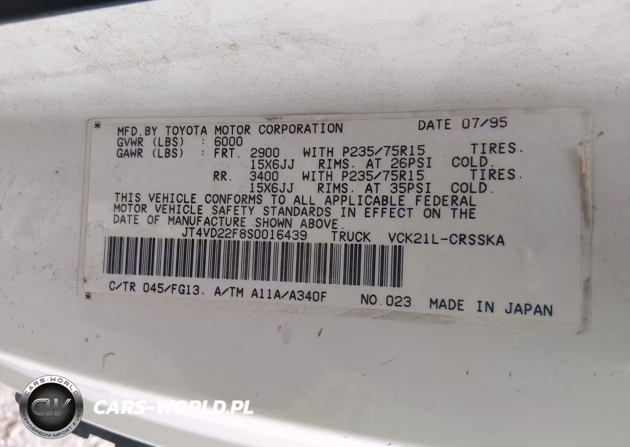 1995 Toyota T100 Xtracab Sr5 VIN:JT4VD22F8S0016439 - 9
