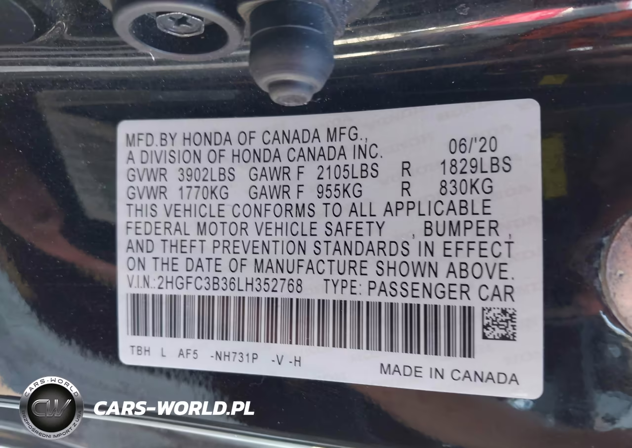 2020 Honda Civic Ex VIN:2HGFC3B36LH352768 - 9