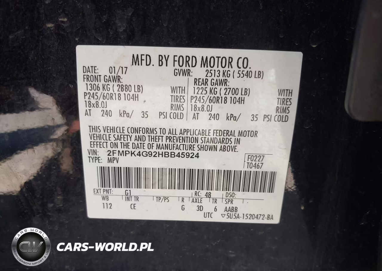 2017 Ford Edge Se VIN:2FMPK4G92HBB45924 - 9
