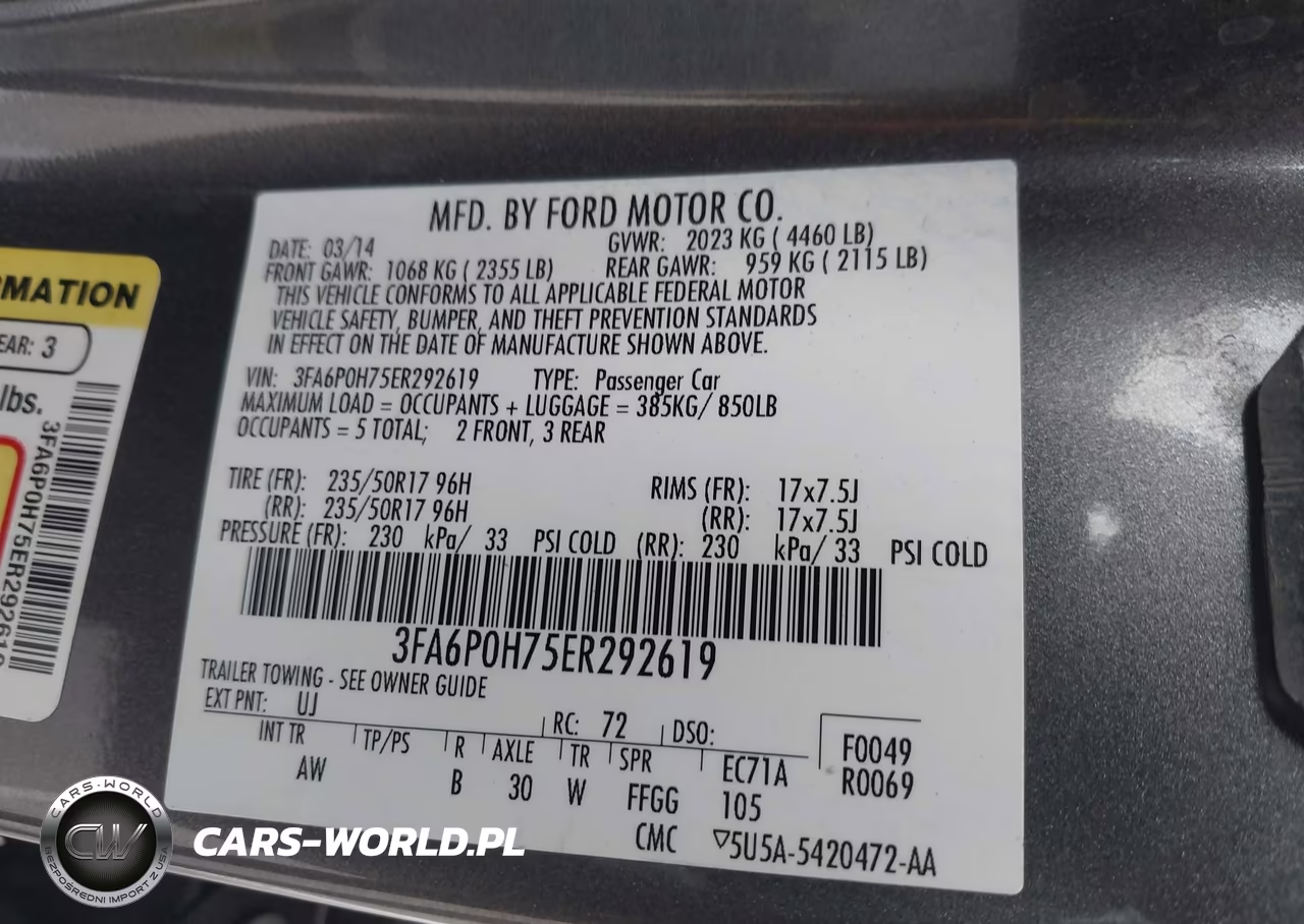 2014 Ford Fusion Se VIN:3FA6P0H75ER292619 - 9