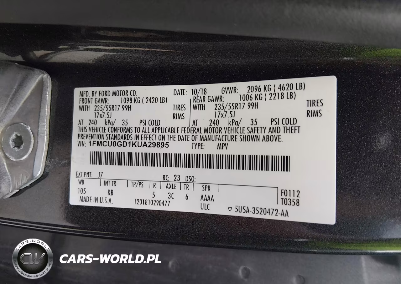 2019 Ford Escape Se VIN:1FMCU0GD1KUA29895 - 9