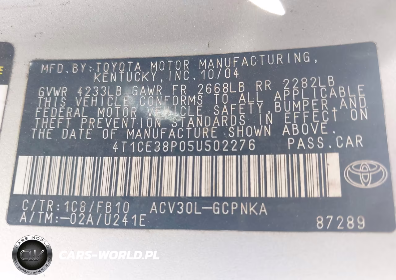 2005 Toyota Camry Solara Se VIN:4T1CE38P05U502276 - 9