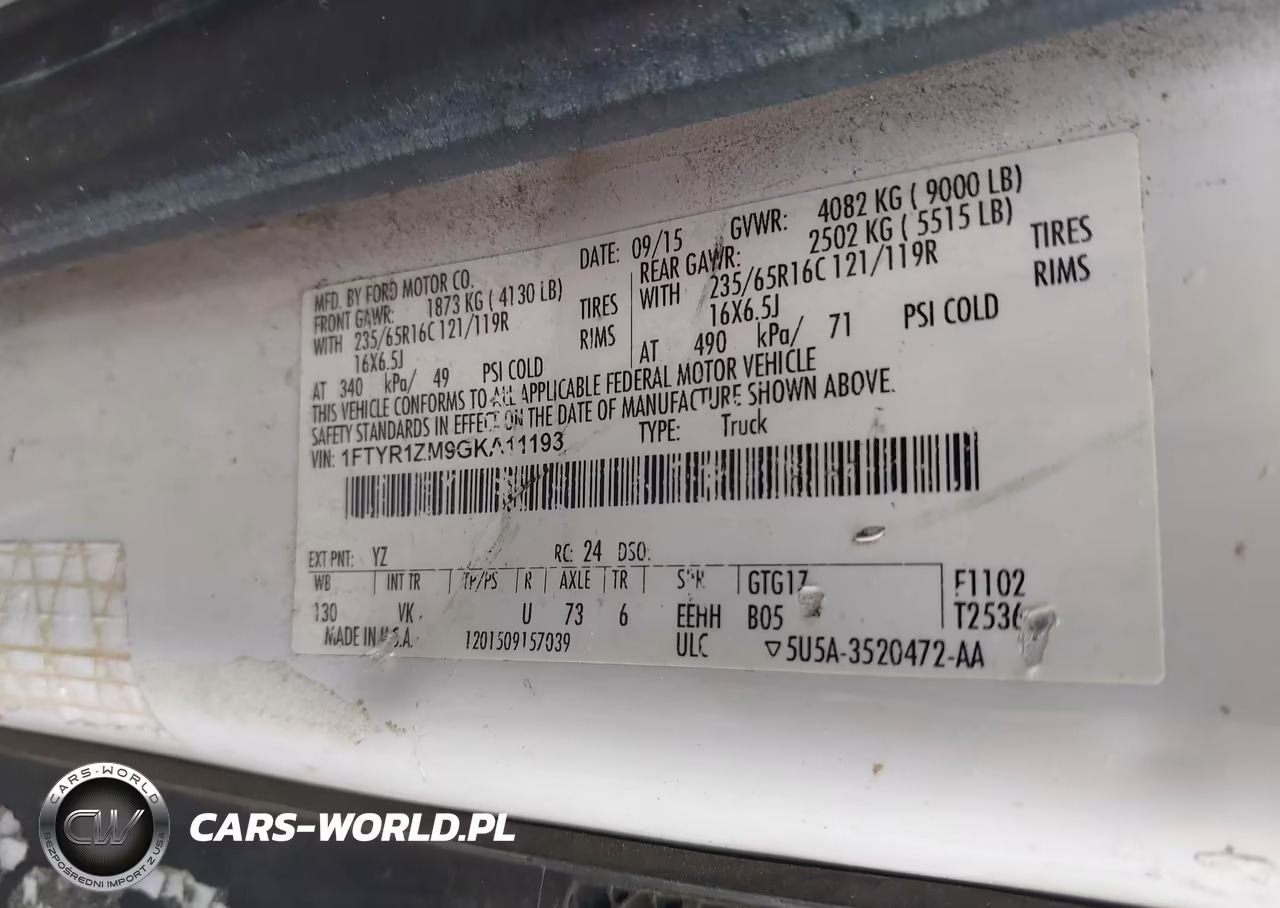 2016 Ford Transit-250 VIN:1FTYR1ZM9GKA11193 - 9
