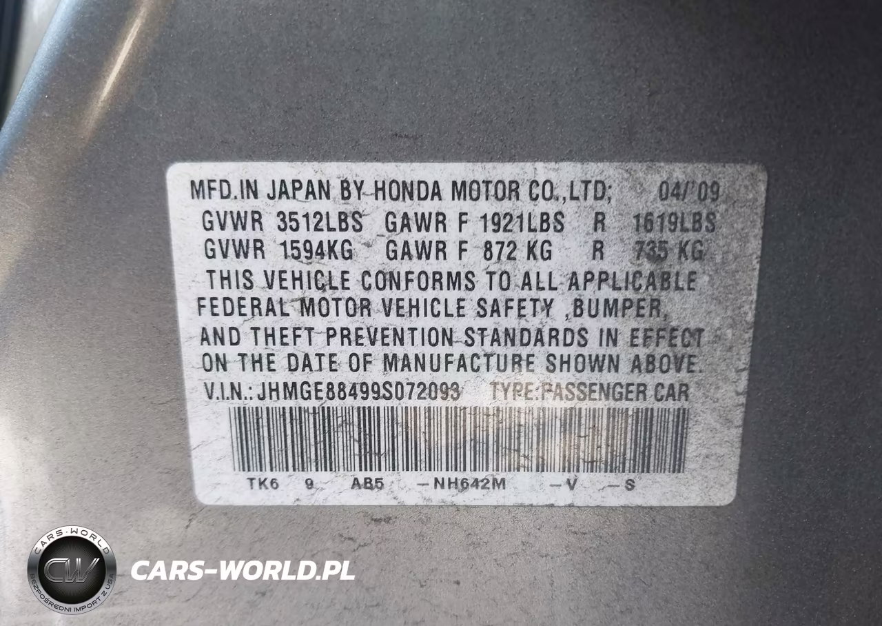 2009 Honda Fit Sport VIN:JHMGE88499S072093 - 9