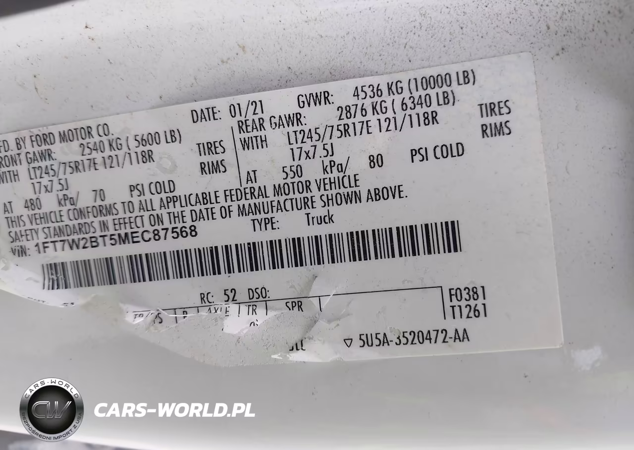 2021 Ford F-250 Xl VIN:1FT7W2BT5MEC87568 - 9