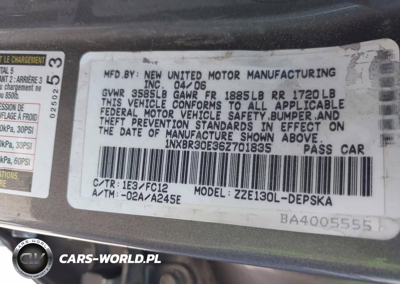 2006 Toyota Corolla S VIN:1NXBR30E36Z701835 - 9