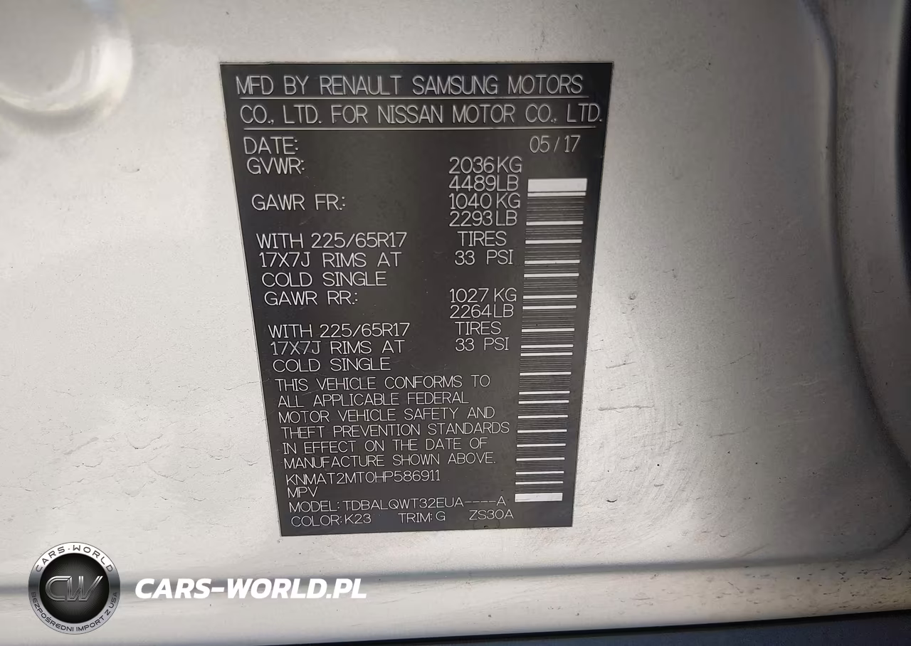 2017 Nissan Rogue Sv VIN:KNMAT2MT0HP586911 - 9