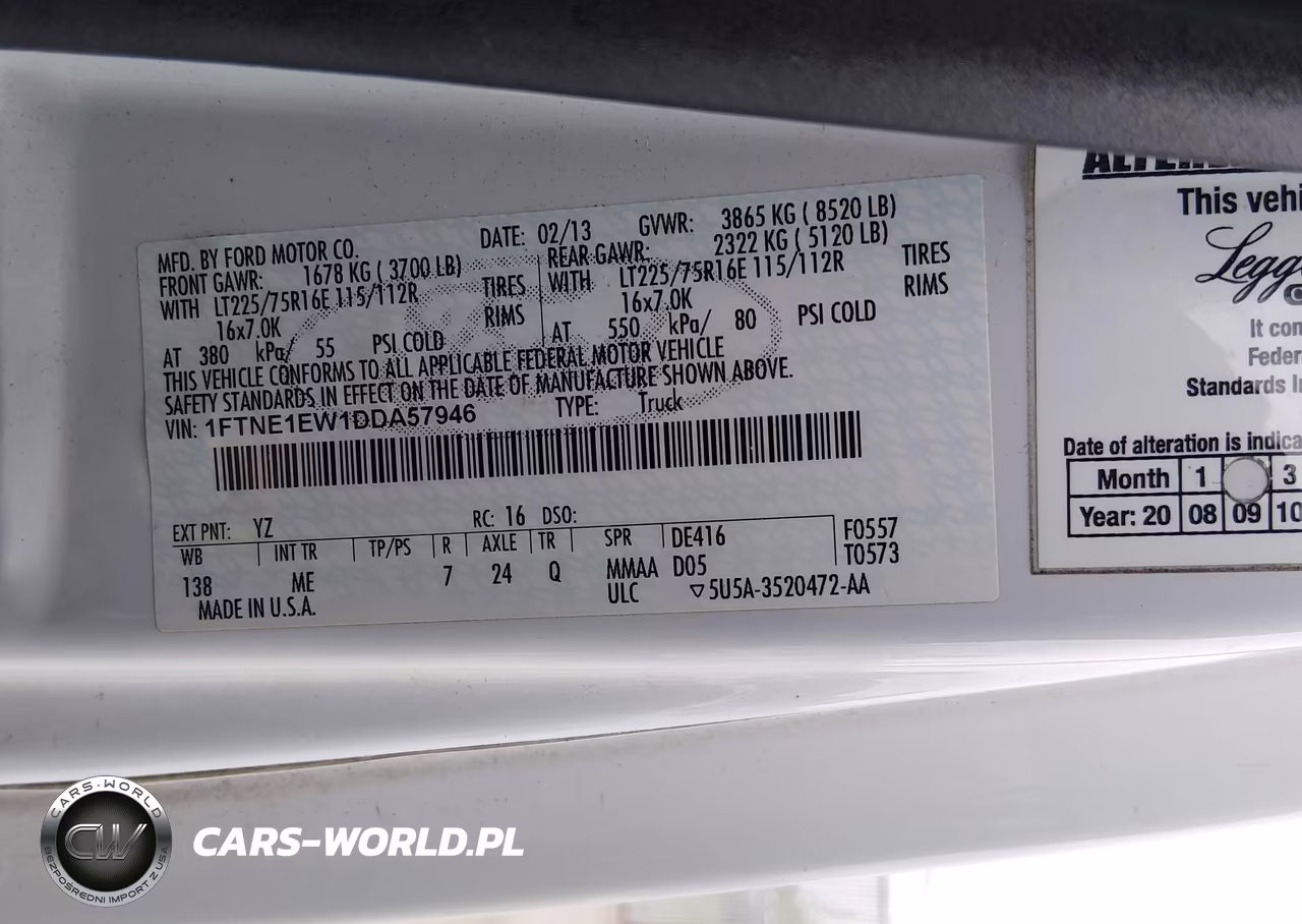 2013 Ford E-150 Commercial VIN:1FTNE1EW1DDA57946 - 9