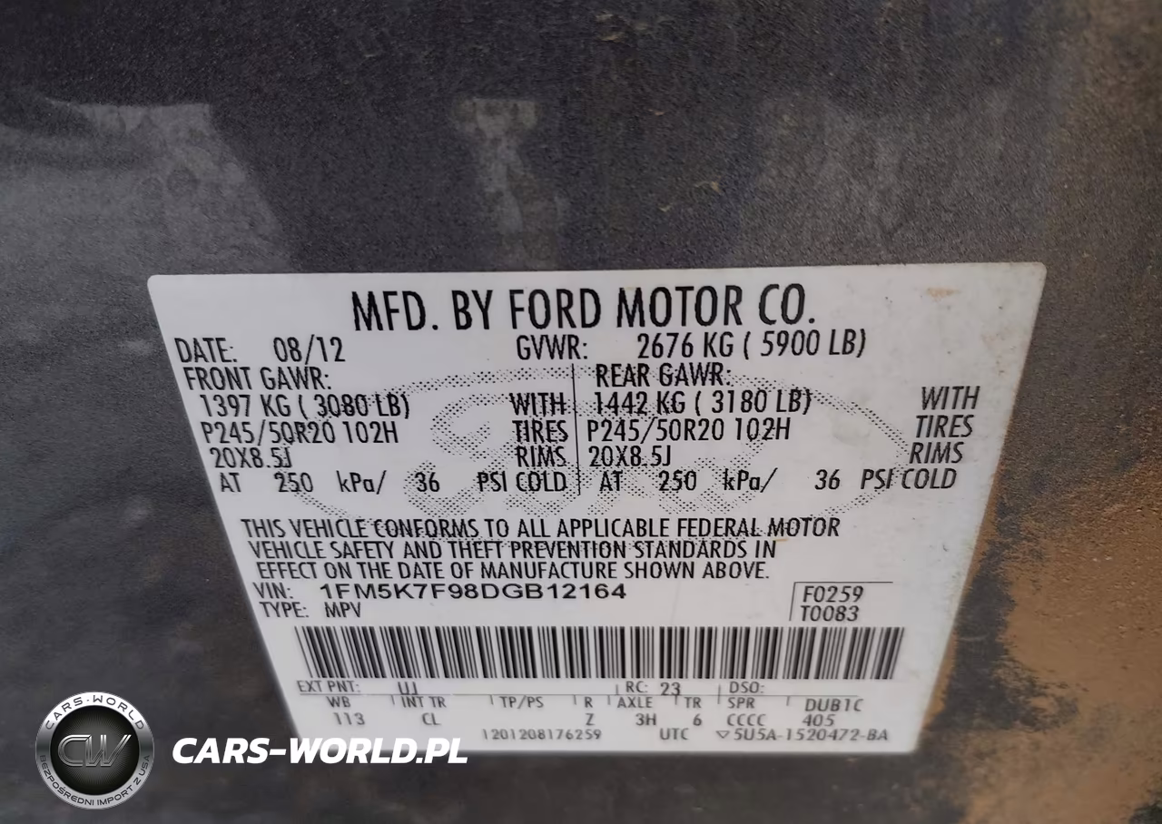 2013 Ford Explorer Limited VIN:1FM5K7F98DGB12164 - 9