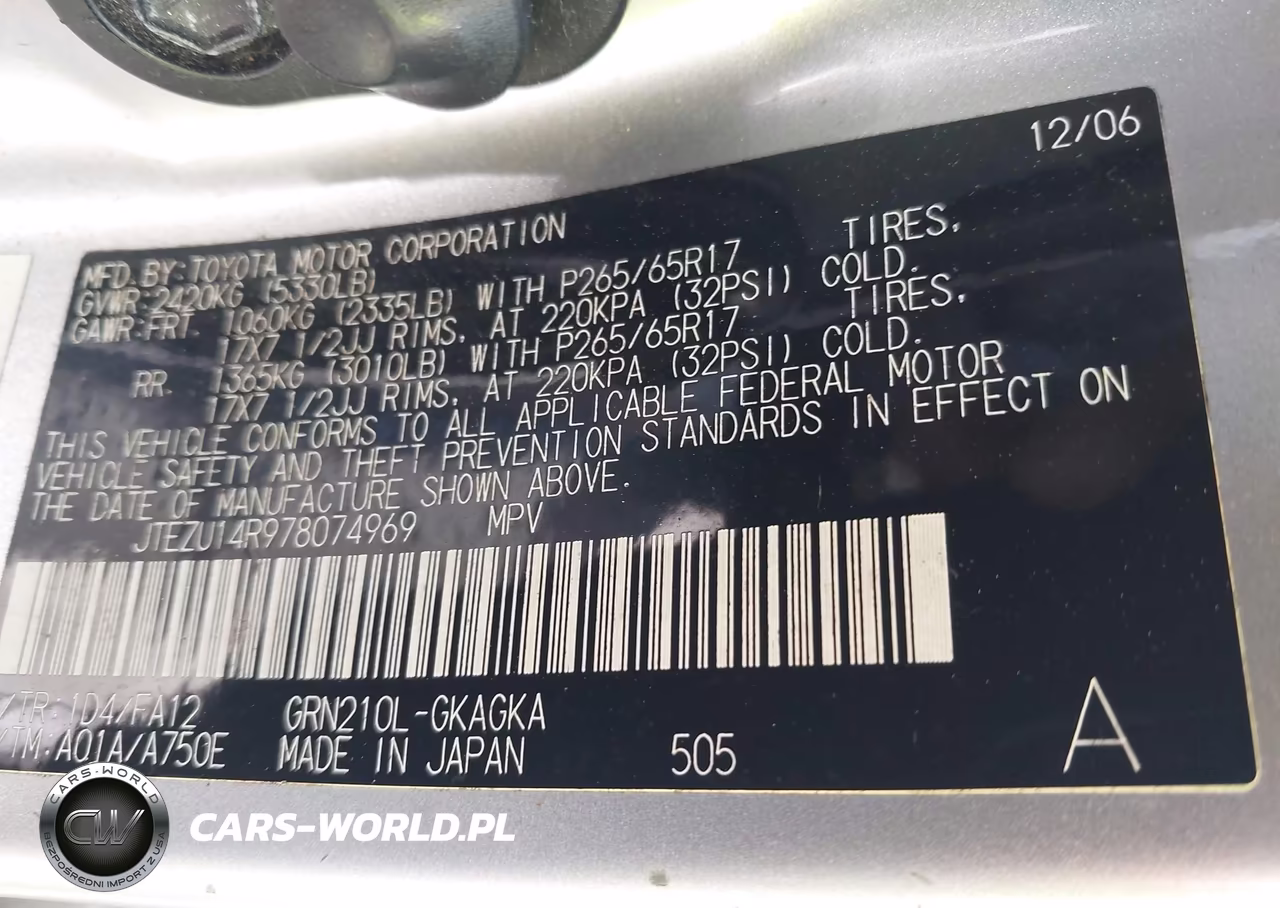 2007 Toyota 4Runner Sr5 V6 VIN:JTEZU14R978074969 - 9