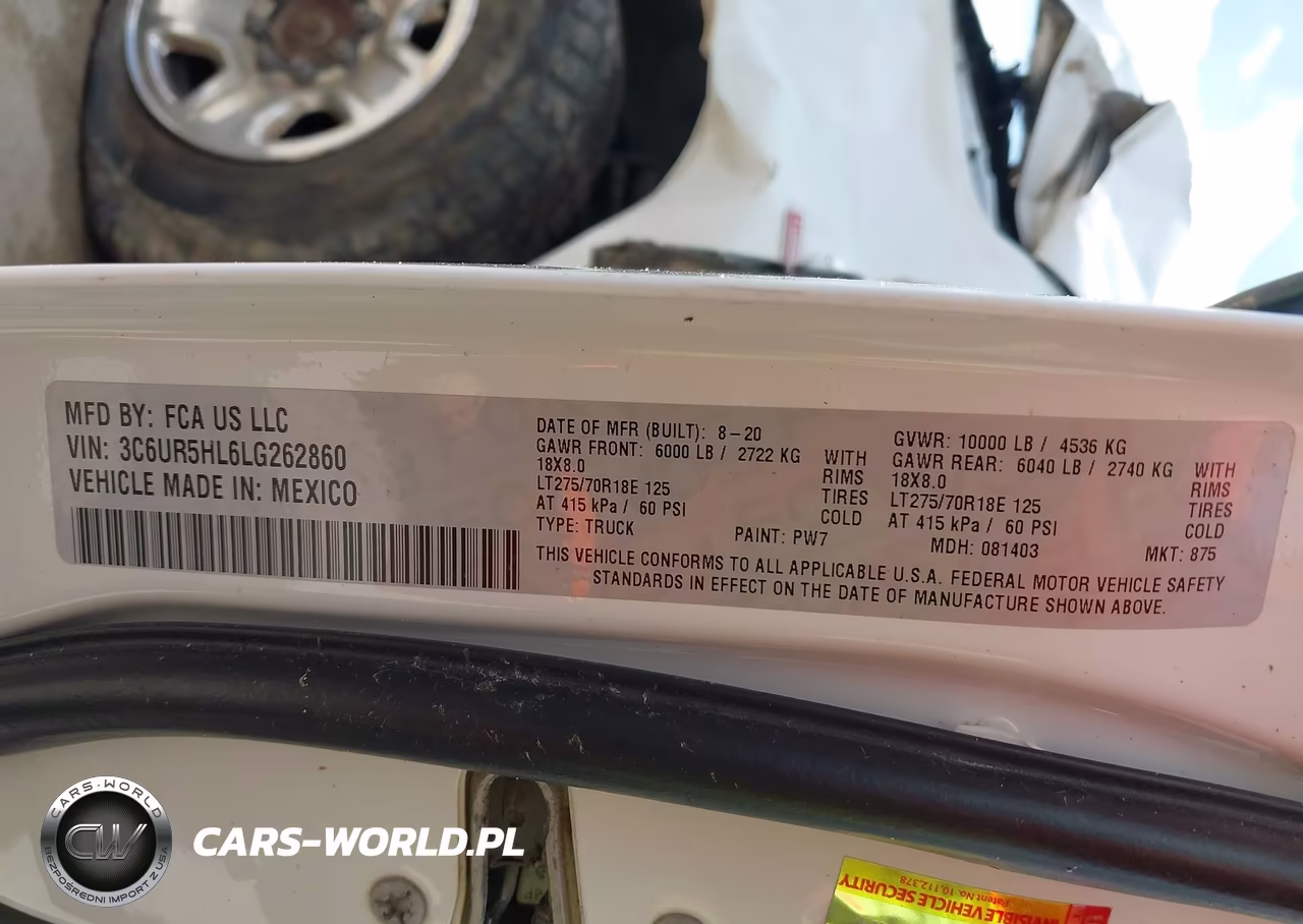2020 Ram 2500 VIN:3C6UR5HL6LG262860 - 9