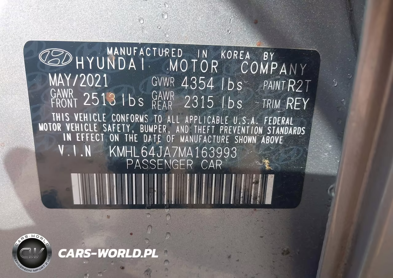 2021 Hyundai Sonata Sel VIN:KMHL64JA7MA163993 - 9
