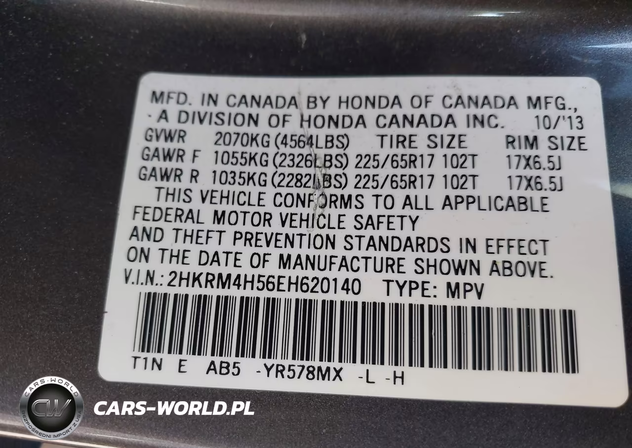 2014 Honda Cr-V Ex VIN:2HKRM4H56EH620140 - 9