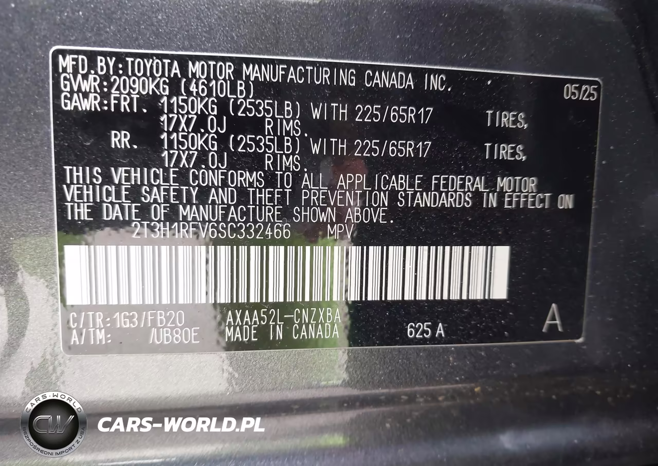 2025 Toyota Rav4 Le VIN:2T3H1RFV6SC332466 - 9