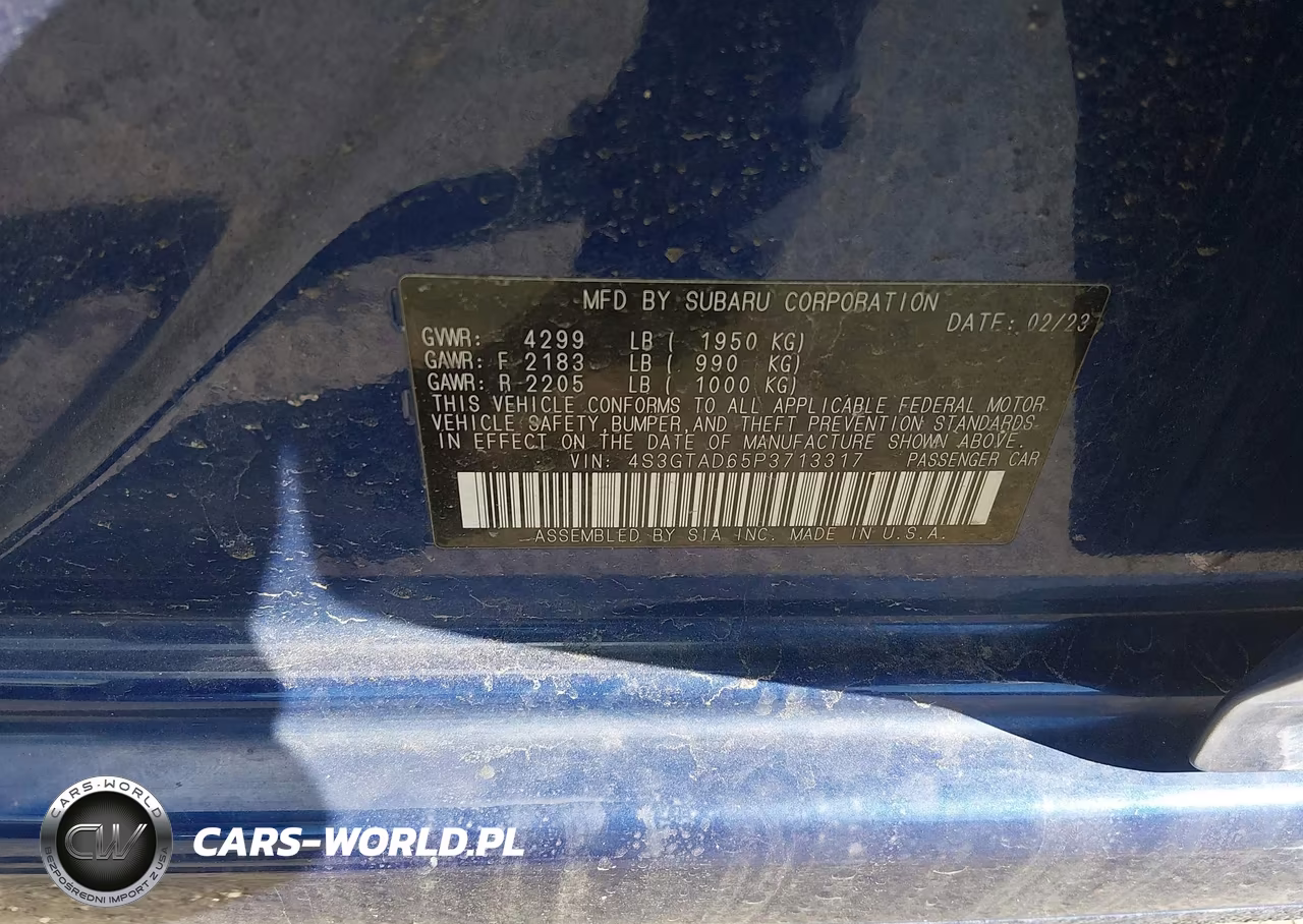 2023 Subaru Impreza Premium 5-Door VIN:4S3GTAD65P3713317 - 9