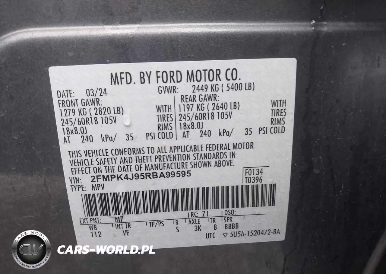 2024 Ford Edge Sel VIN:2FMPK4J95RBA99595 - 9