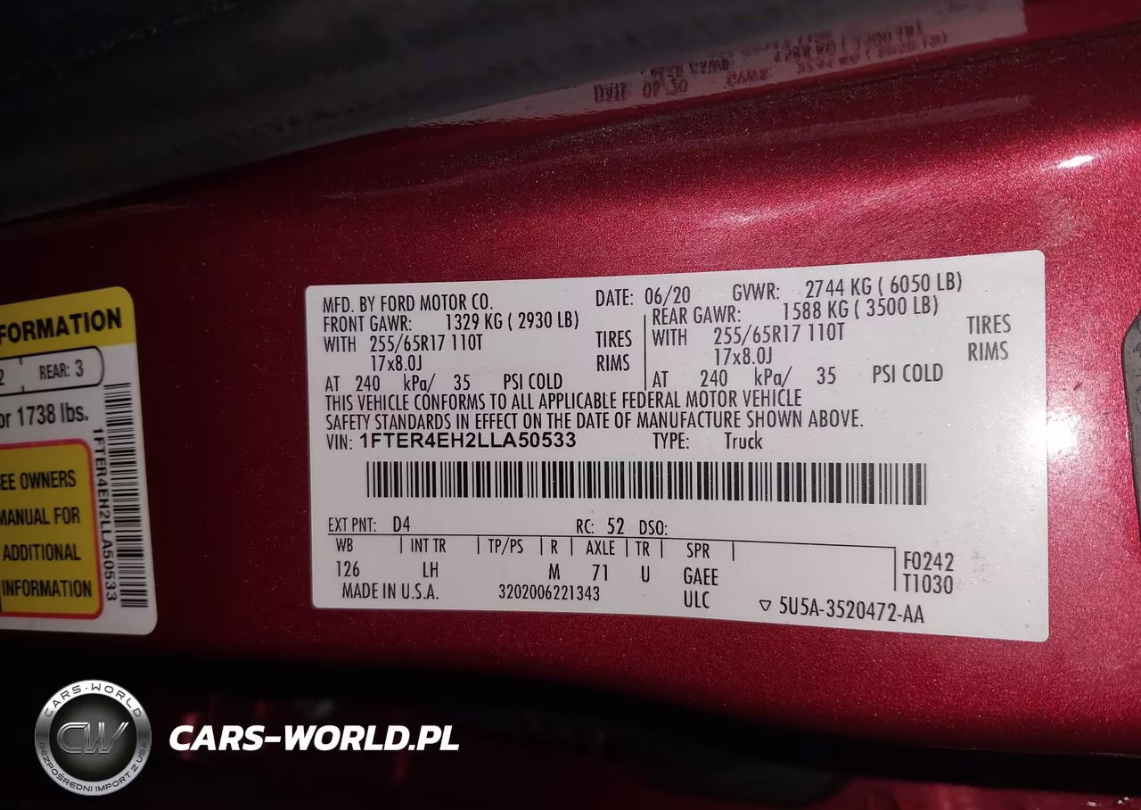 2020 Ford Ranger Xlt VIN:1FTER4EH2LLA50533 - 9