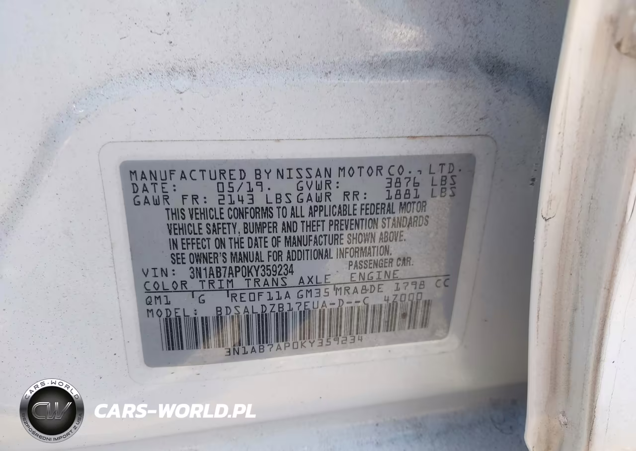 2019 Nissan Sentra Sv VIN:3N1AB7AP0KY359234 - 9