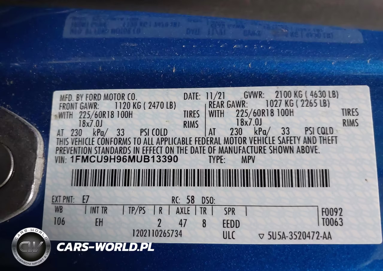 2021 Ford Escape Sel VIN:1FMCU9H96MUB13390 - 9